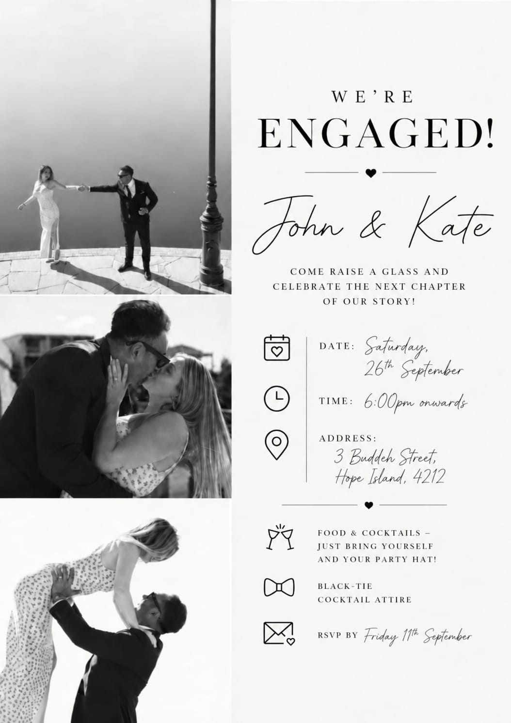 John & Kate's Engagement Invitation - zoomed